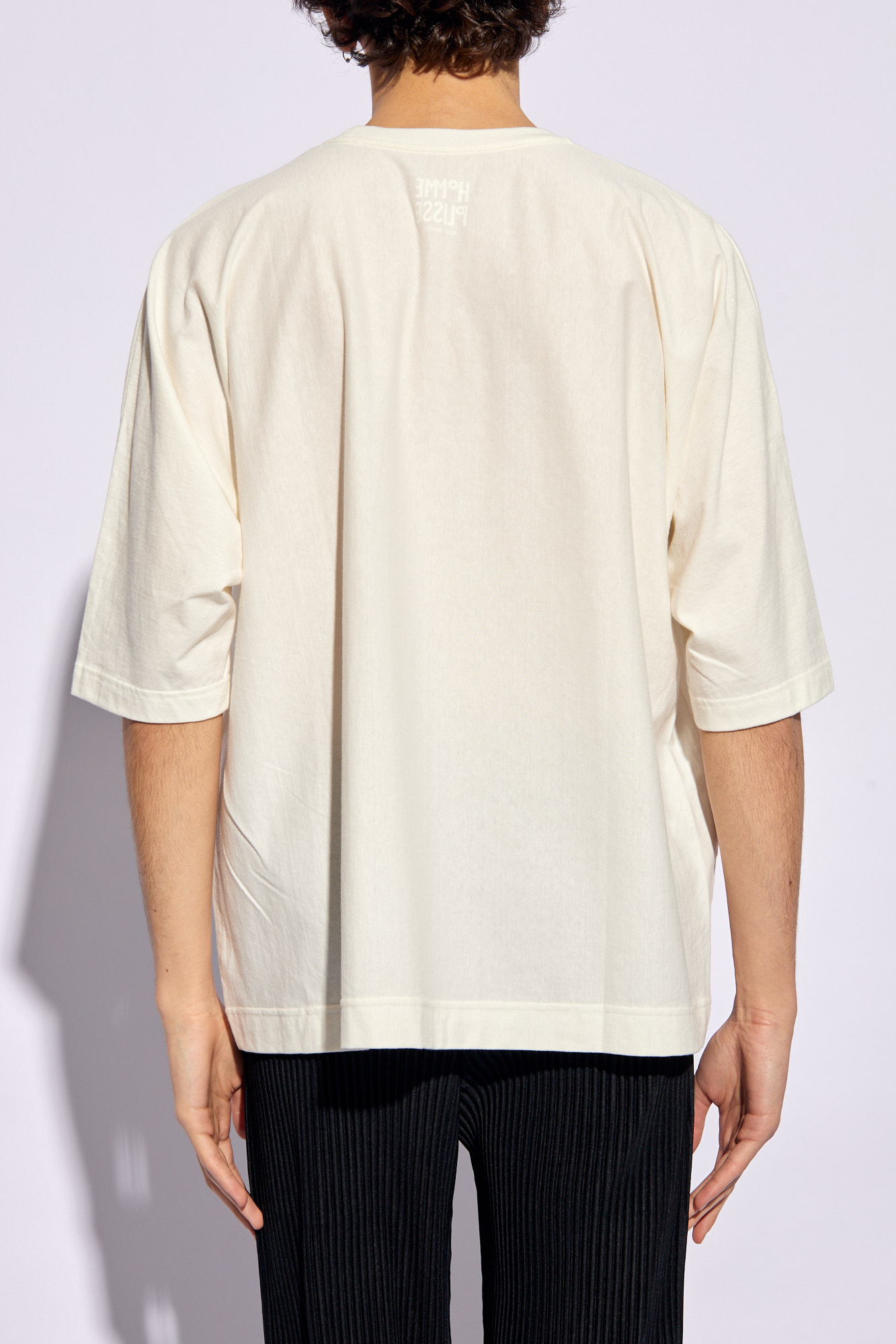 Cream Pleated T-shirt Issey Miyake Homme Plisse - Vitkac GB